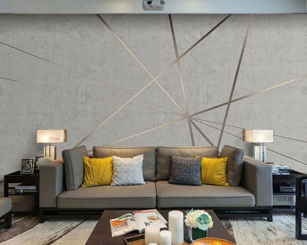 3D Wallpaper Geometric Cement